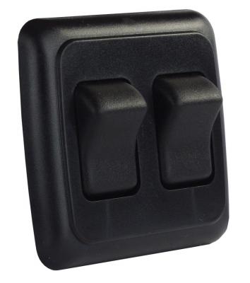 JR Products 99-12235 Double Rocker Switch Assembly Black 