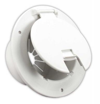RV Square Electrical Cable Hatch w Back WHITE 